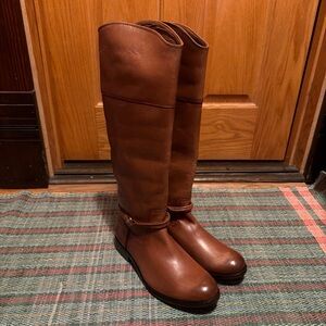 Frye Melissa Cognac Leather Riding Boots Women's Size 7.5B NWOB Brown